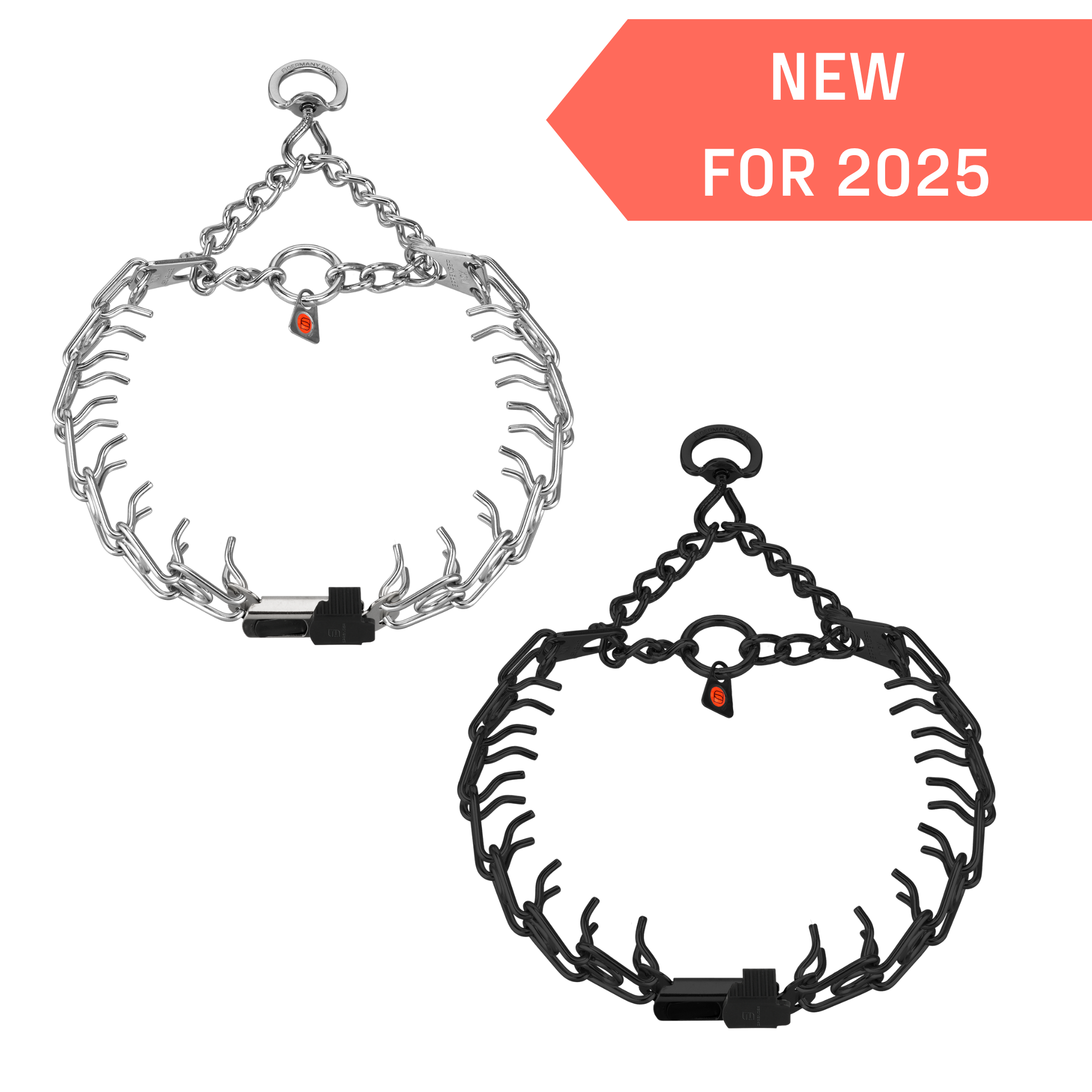 ULTRA-PLUS Training Prong Collar with ClicLock, Assembly Chain, and Swivel (3.0mm Short Wire Gauge)