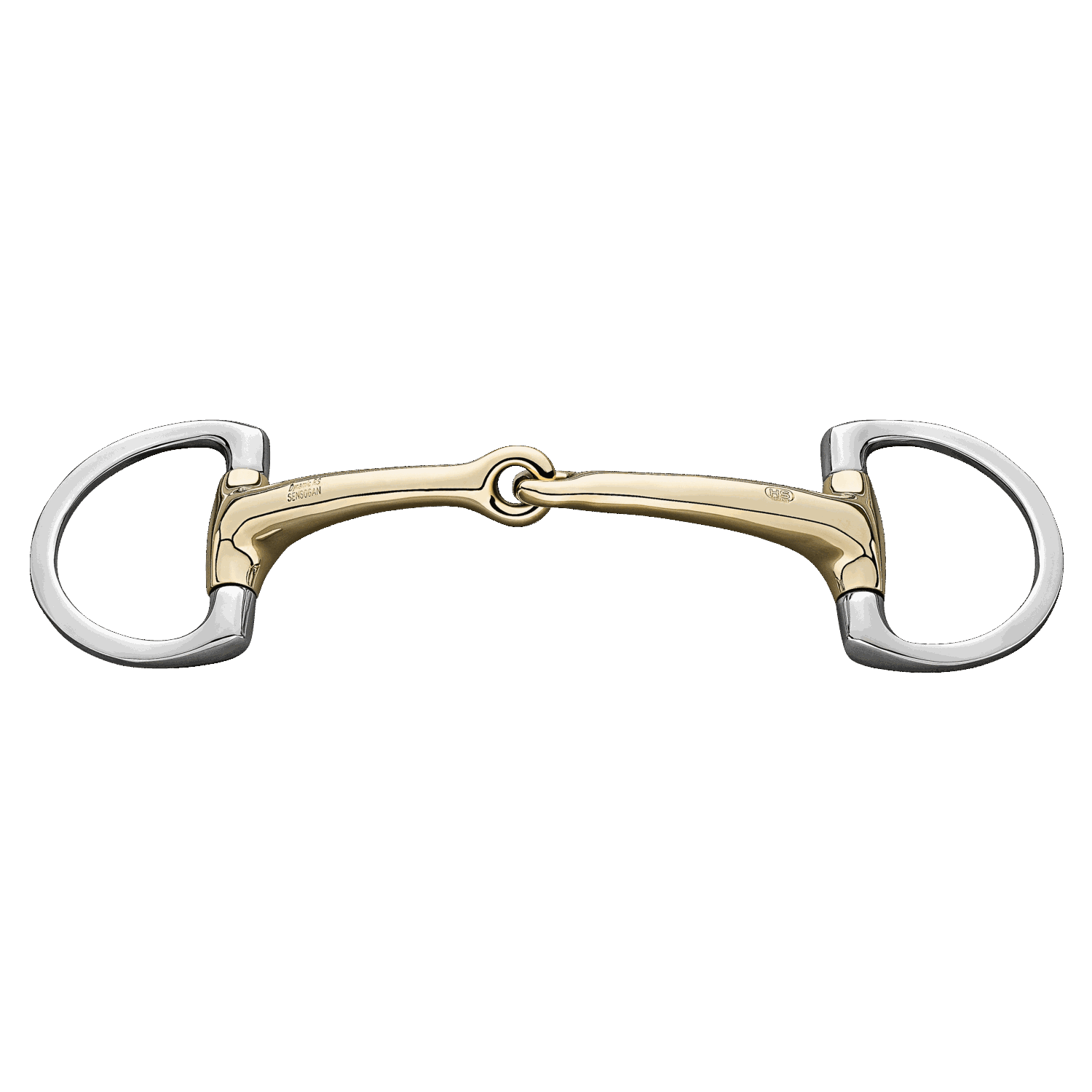 Dynamic RS Eggbutt Bradoon Bit (D-Shaped Rings) - Single Jointed