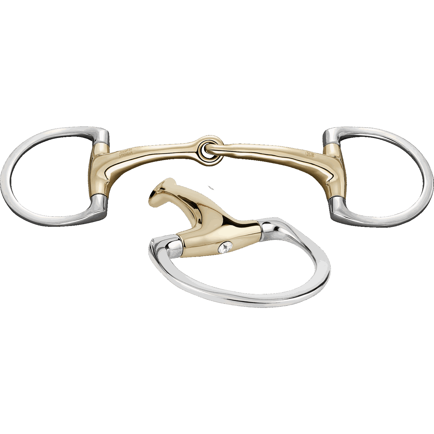 Dynamic RS Shine Bright Eggbutt Bit (D-shaped Rings) - Single Jointed