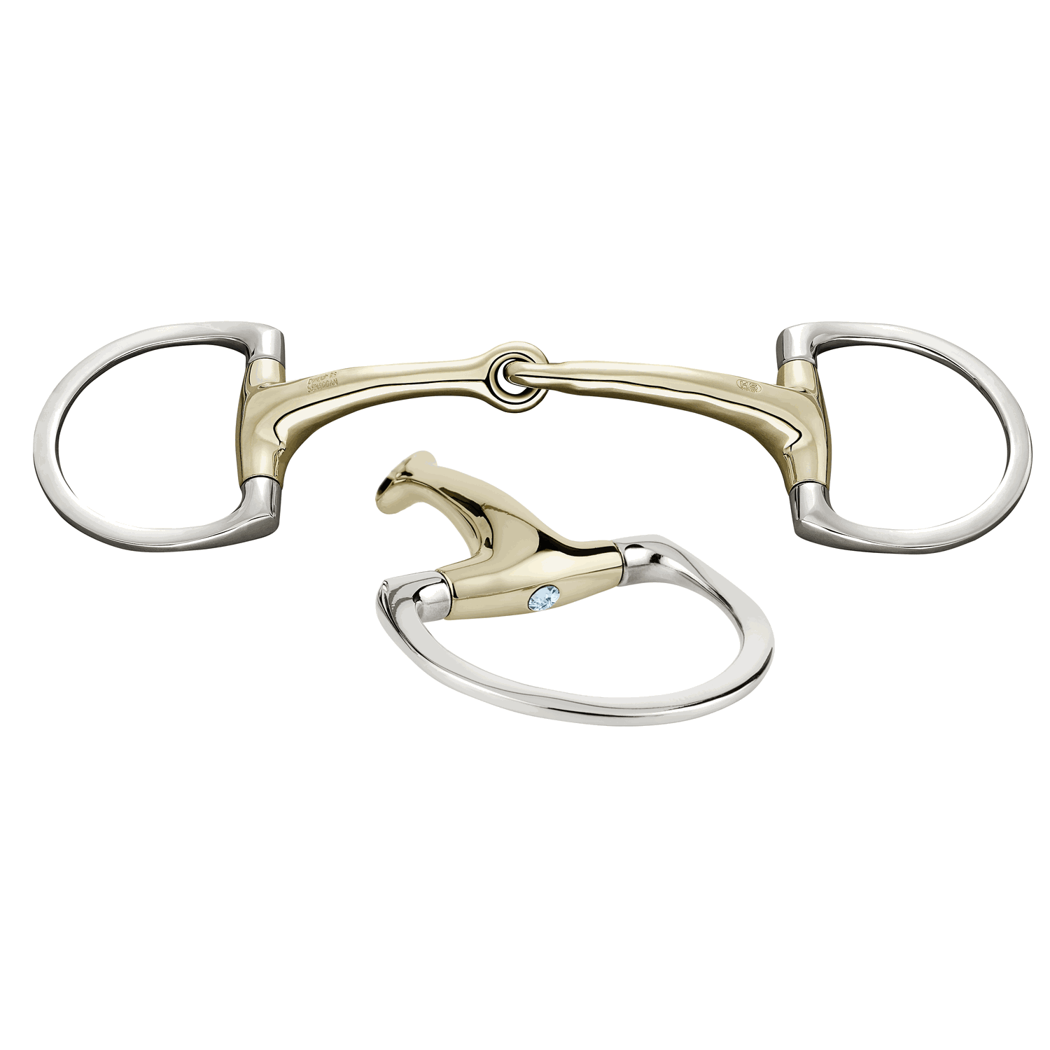 Dynamic RS Shine Bright Eggbutt Bit (D-shaped Rings) - Single Jointed