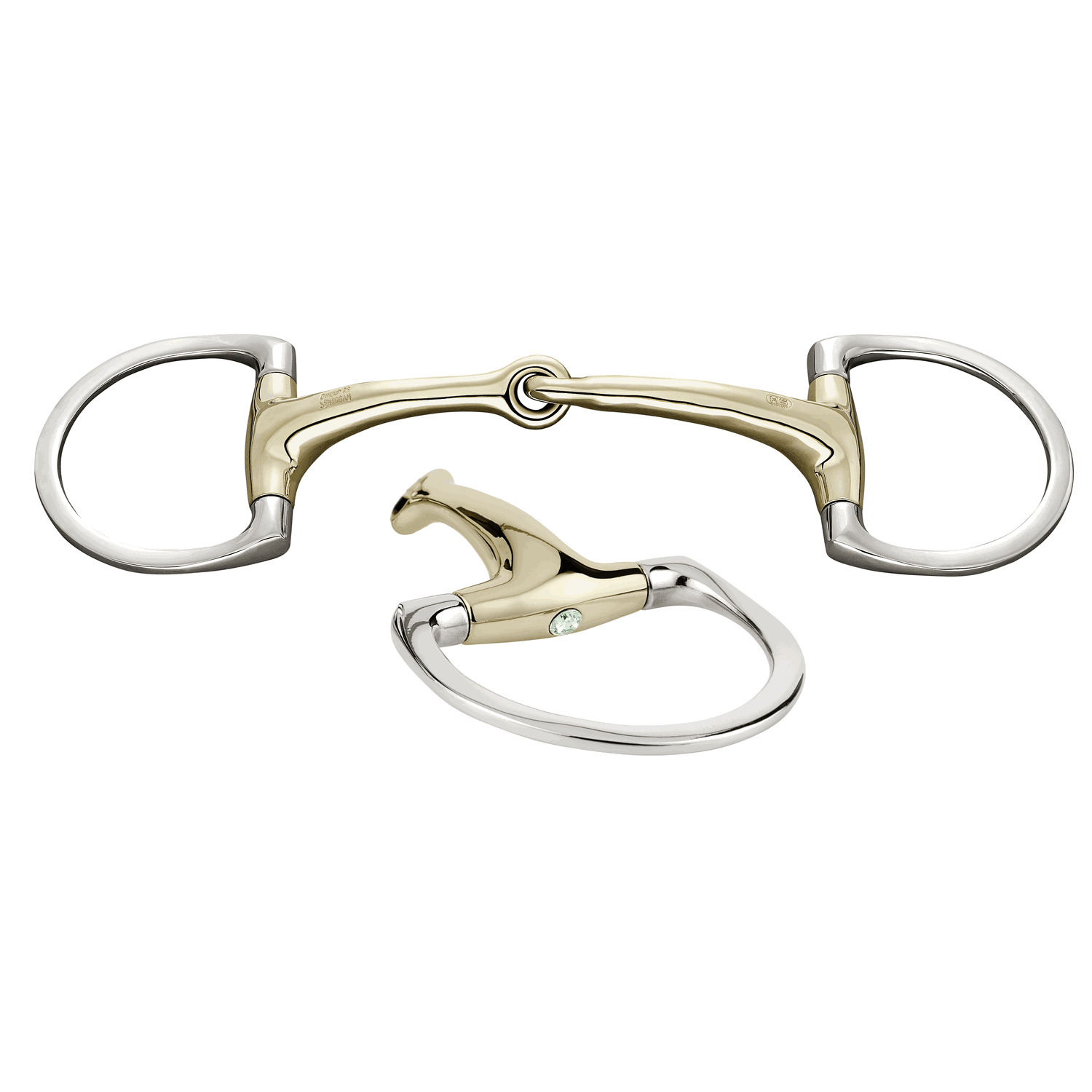 Dynamic RS Shine Bright Eggbutt Bit (D-shaped Rings) - Single Jointed