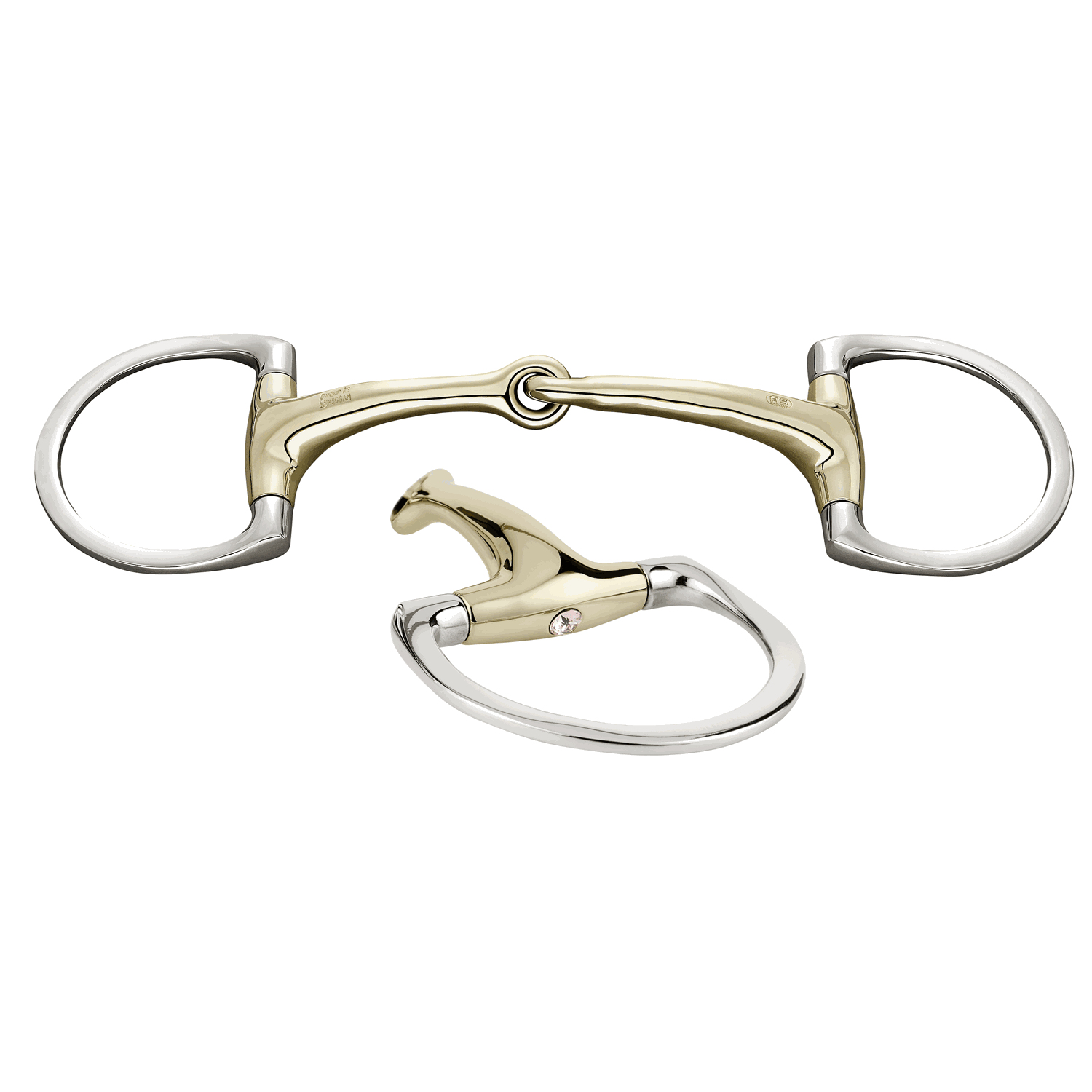 Dynamic RS Shine Bright Eggbutt Bit (D-shaped Rings) - Single Jointed