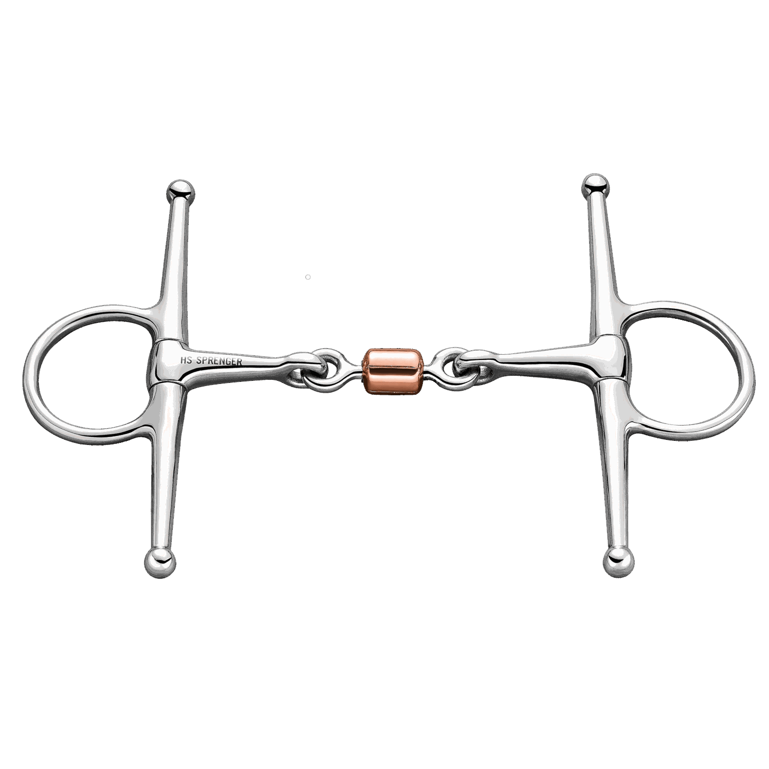Full Cheek Snaffle Bit - Double Jointed with Copper Roll Link