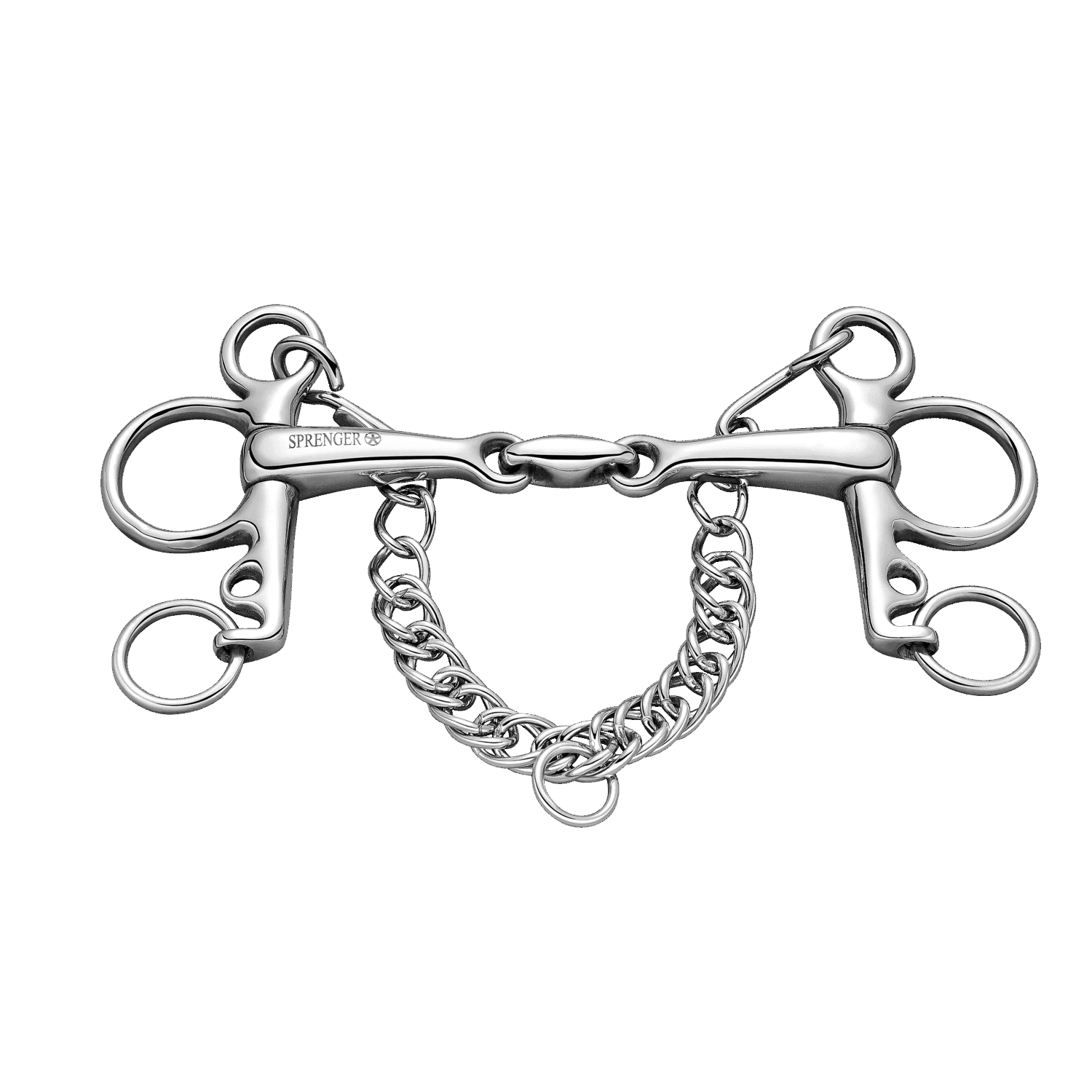 Stainless Steel Pelham Bit - Double Jointed with Short Shanks