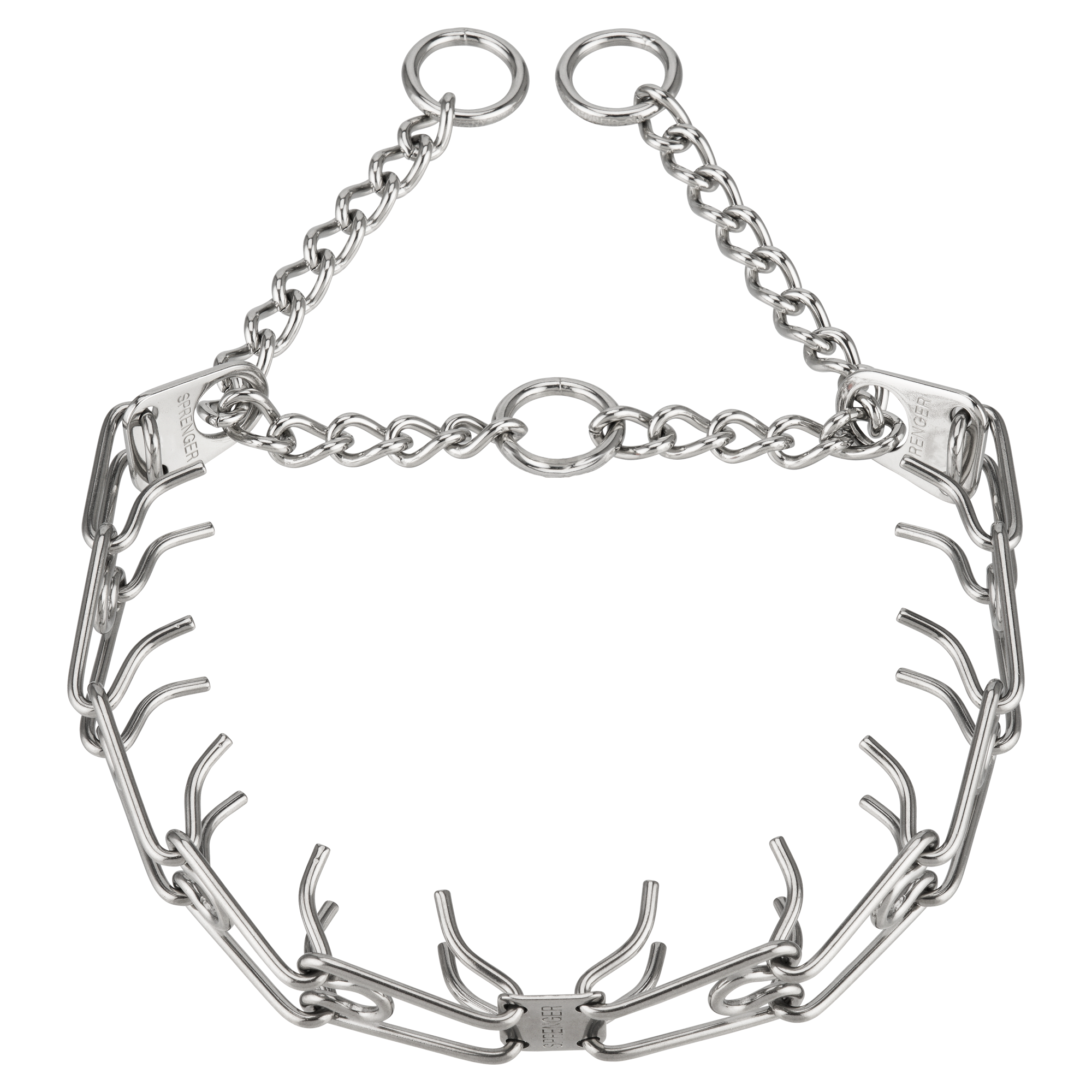 ULTRA-PLUS Easy On Training Collar with Center-Plate & Assembly Chain - Steel Chrome-Plated