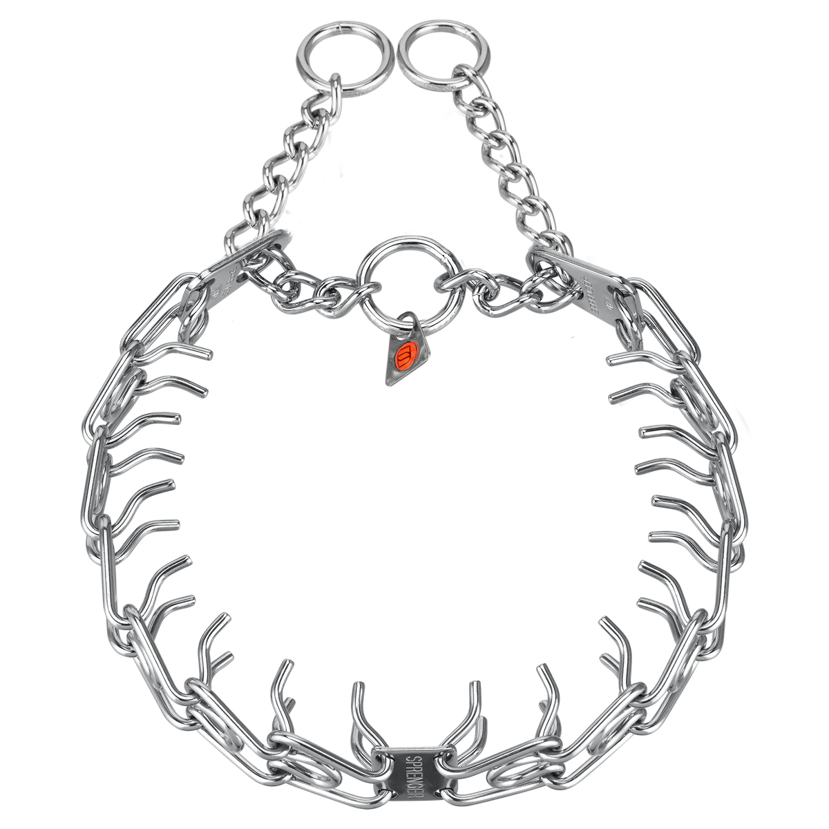 ULTRA-PLUS Easy On Training Collar with Center-Plate & Assembly Chain - Stainless Steel 3.0 mm Short Version