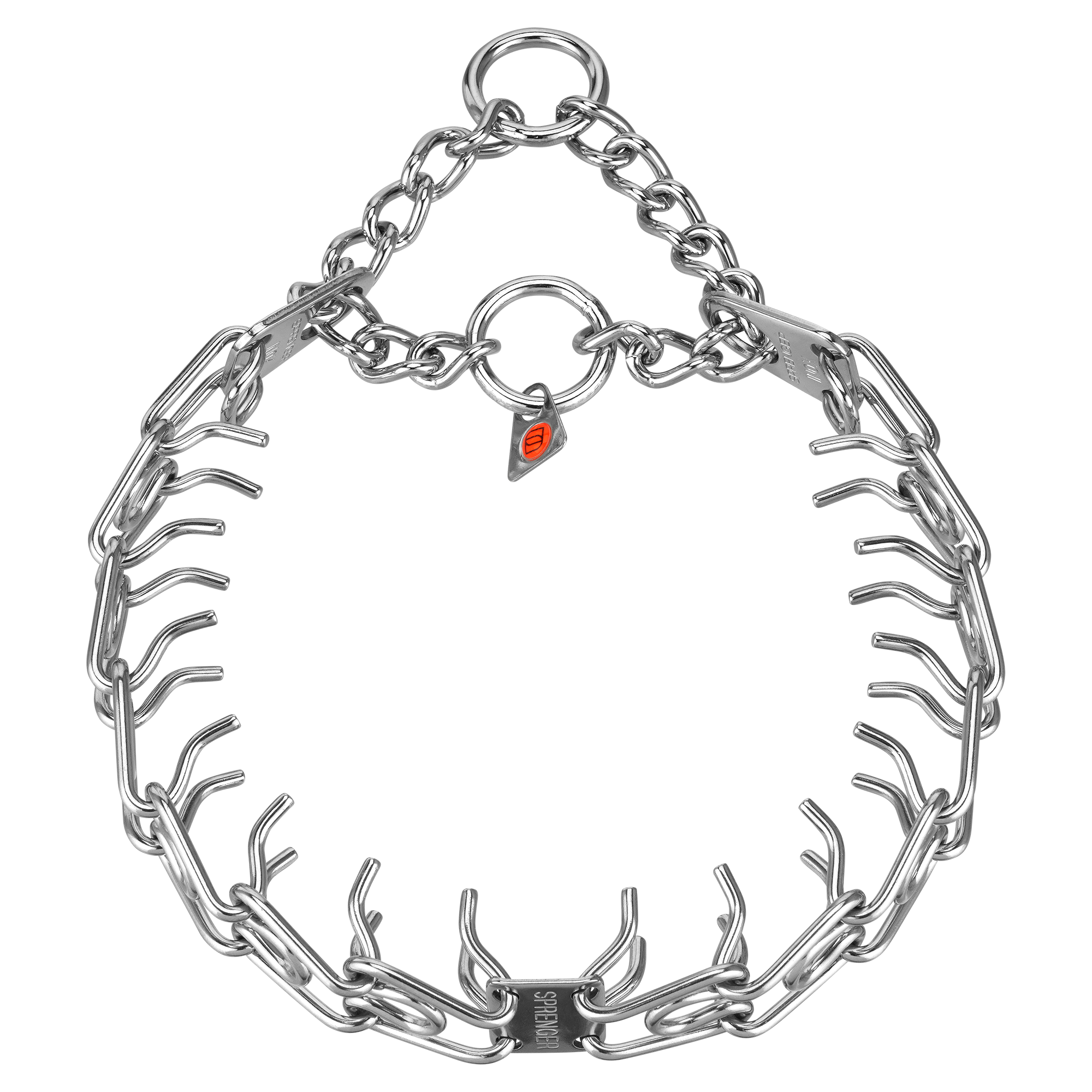 ULTRA-PLUS Training Collar with Center-Plate, Assembly Chain, 2 rings (Stainless Steel) 3.0 mm Short Version
