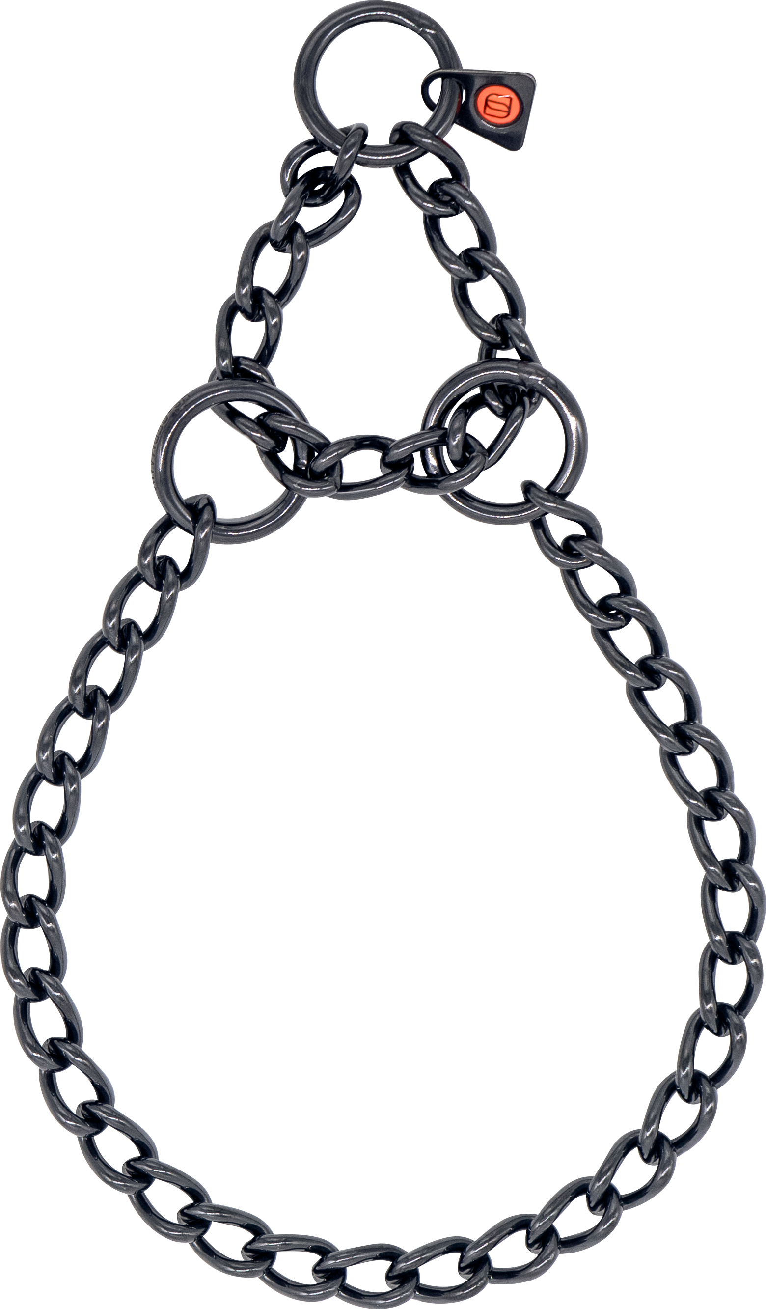 Round Link Chain Collar with Assembly Chain - Stainless Steel Black, 3.0mm Wire Gauge