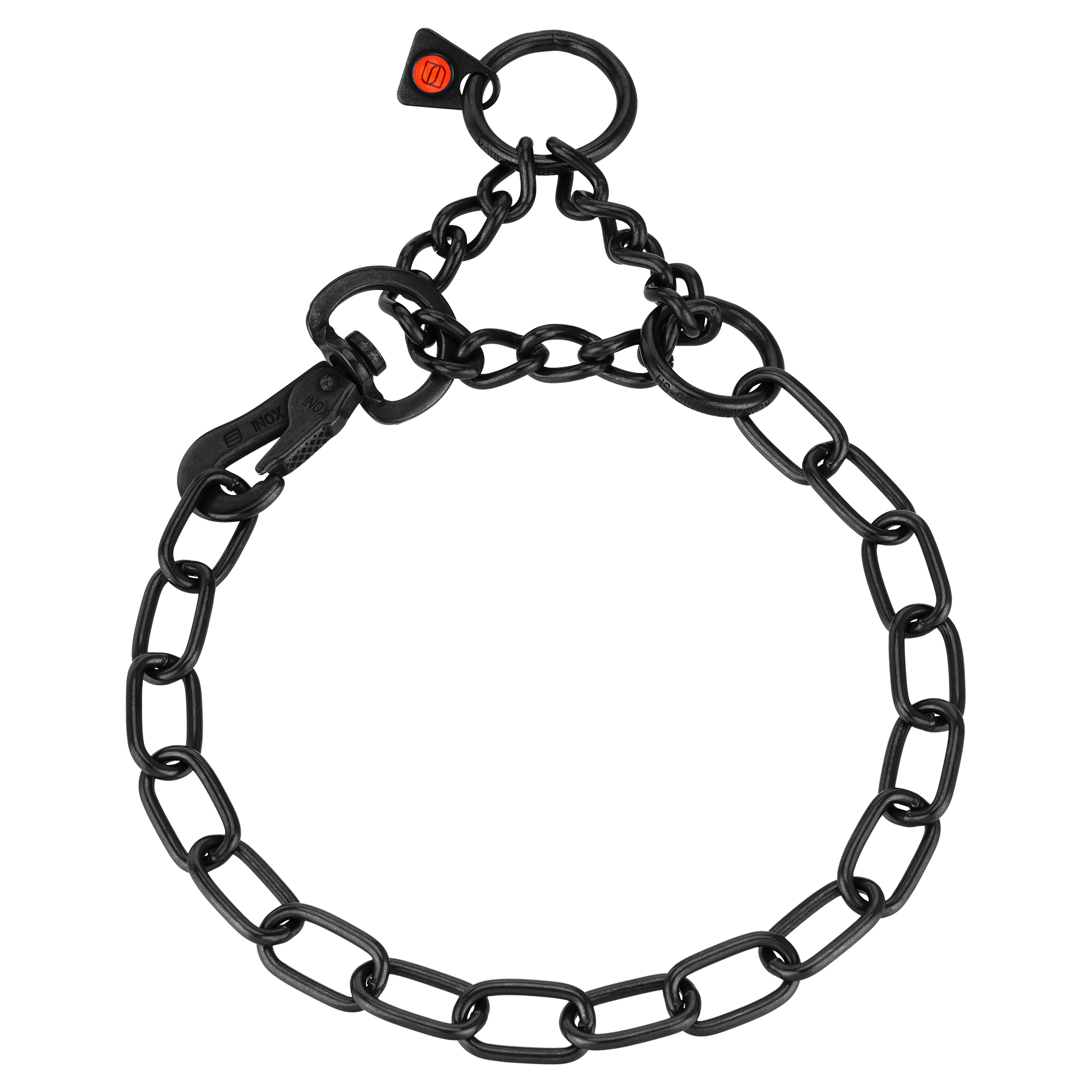 Adjustable Medium Link Chain Collar - Stainless Steel Black, 3.0mm Wire Gauge
