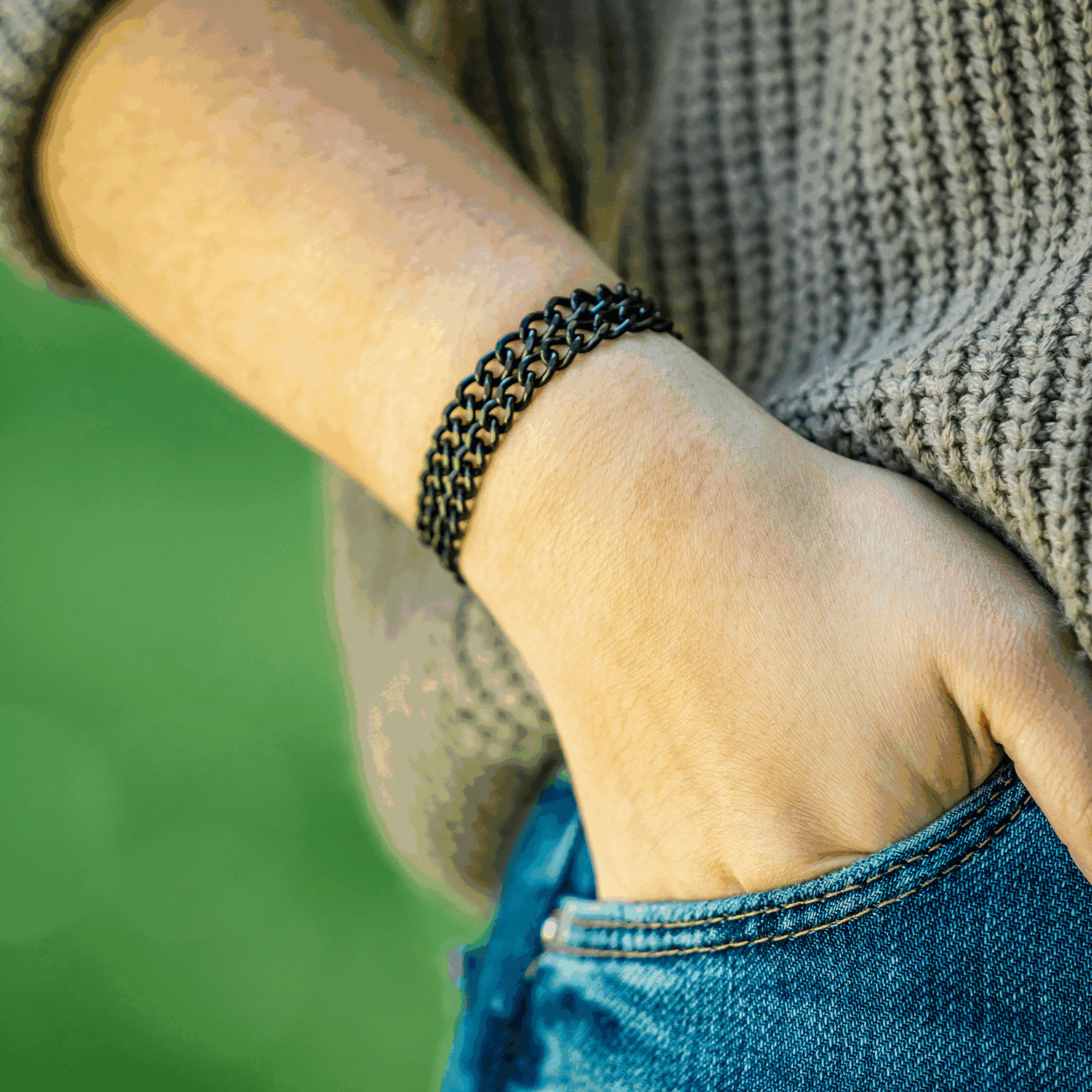 Womens Twin Row Chain Bracelet