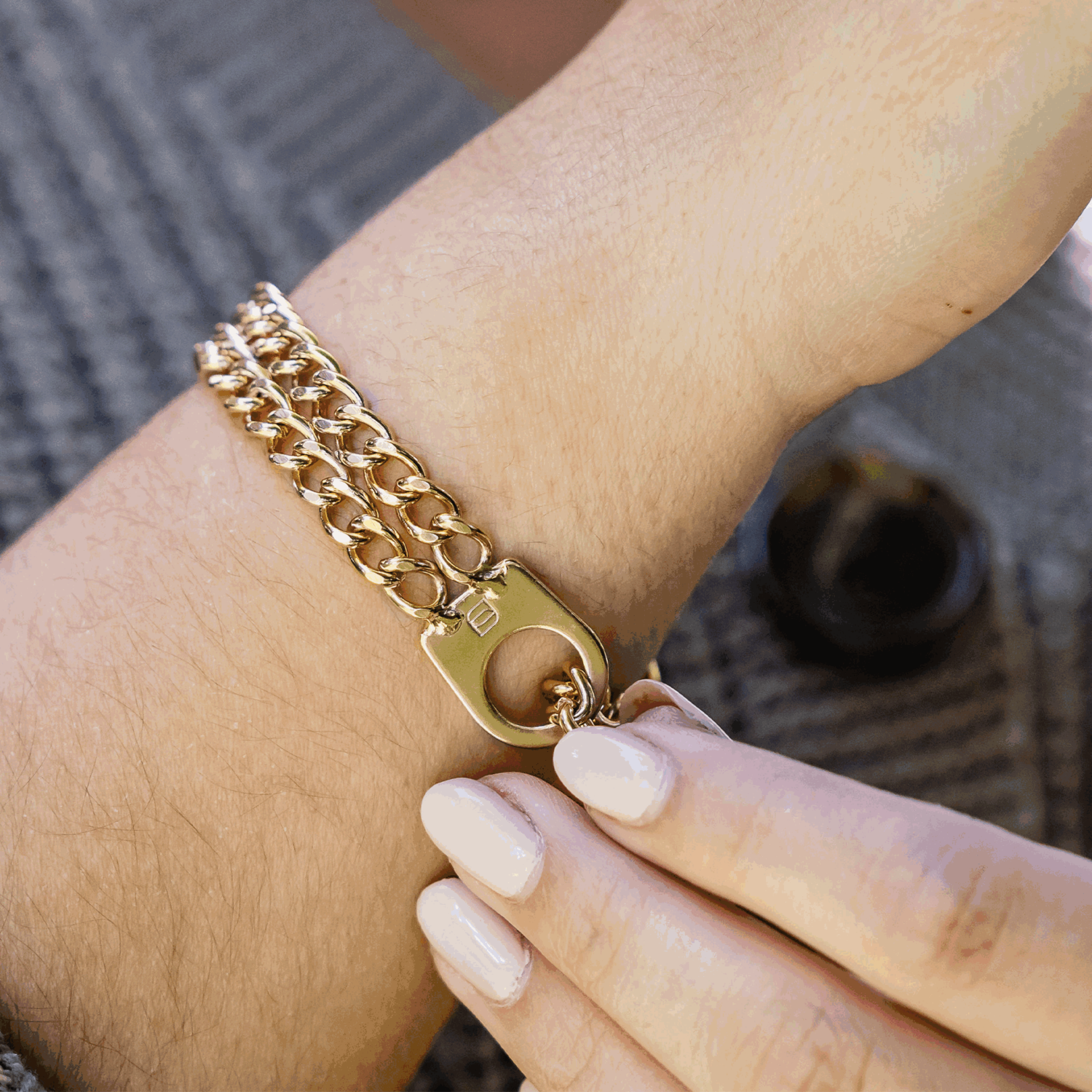 Womens Twin Row Chain Bracelet