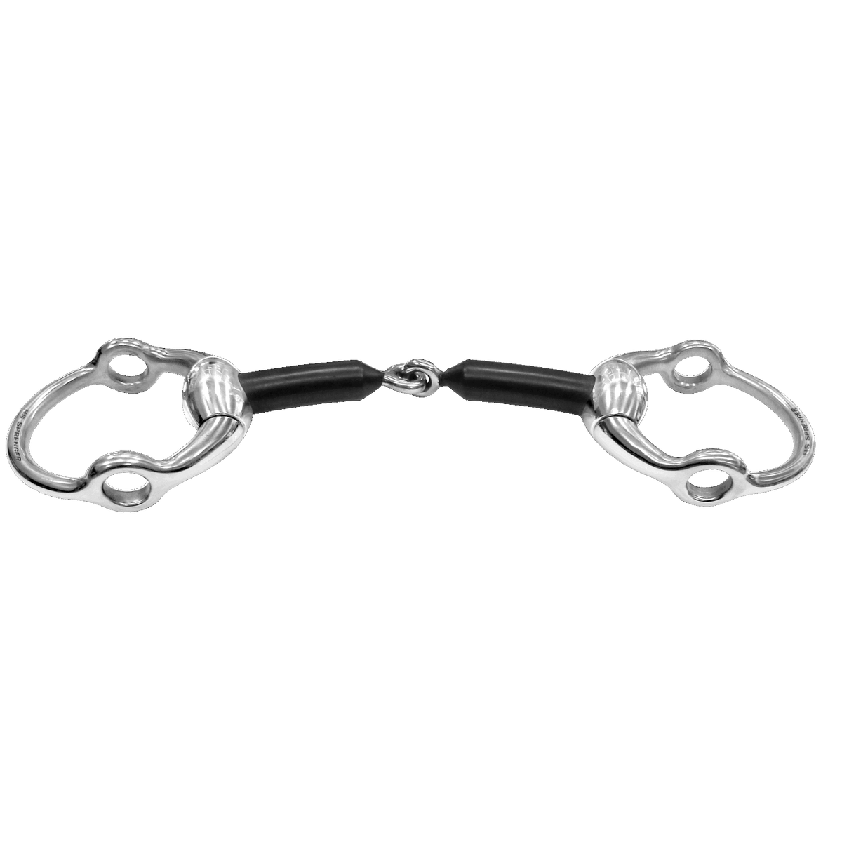 Single Jointed Eggbutt Gag Bit - Hard Carbon with Stainless Steel Chee