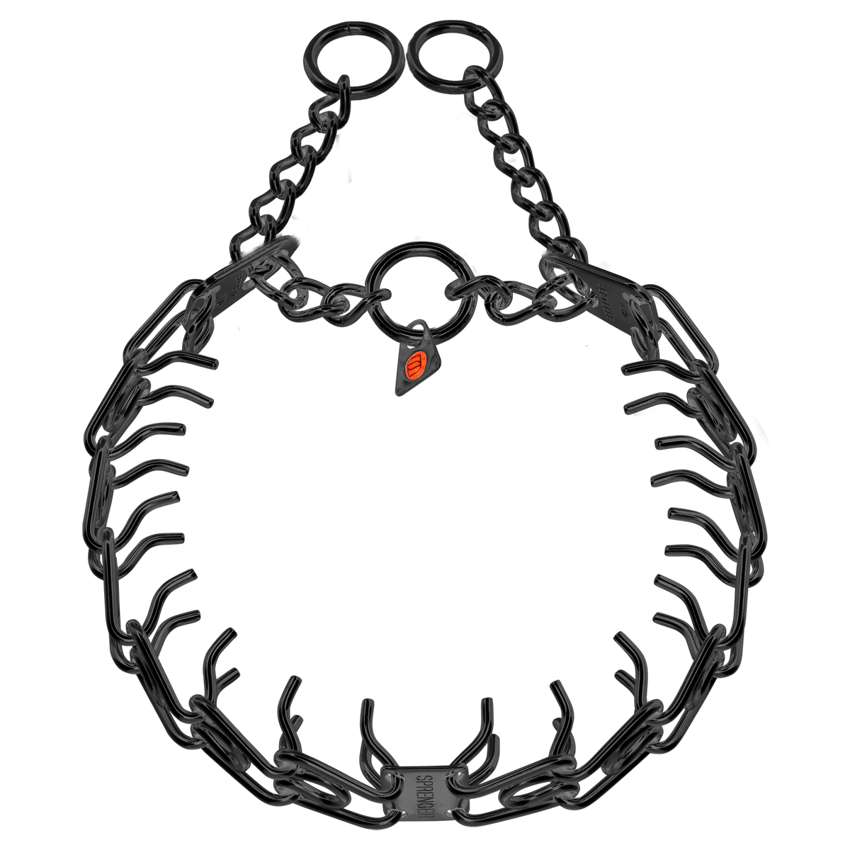 ULTRA-PLUS Easy On Training Collar with Center-Plate & Assembly Chain - Stainless Steel Black 3.0 mm Short Version