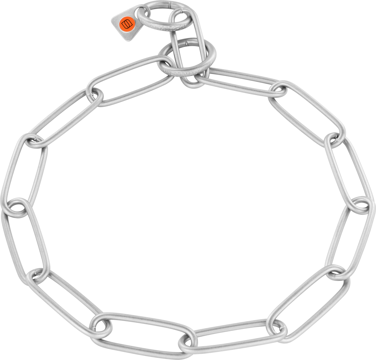 Long Link Chain Collar, 3mm, Stainless Steel Matte