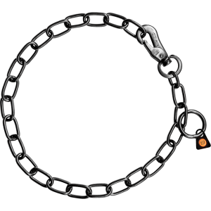 dog chain collar sprenger hook stainless steel black